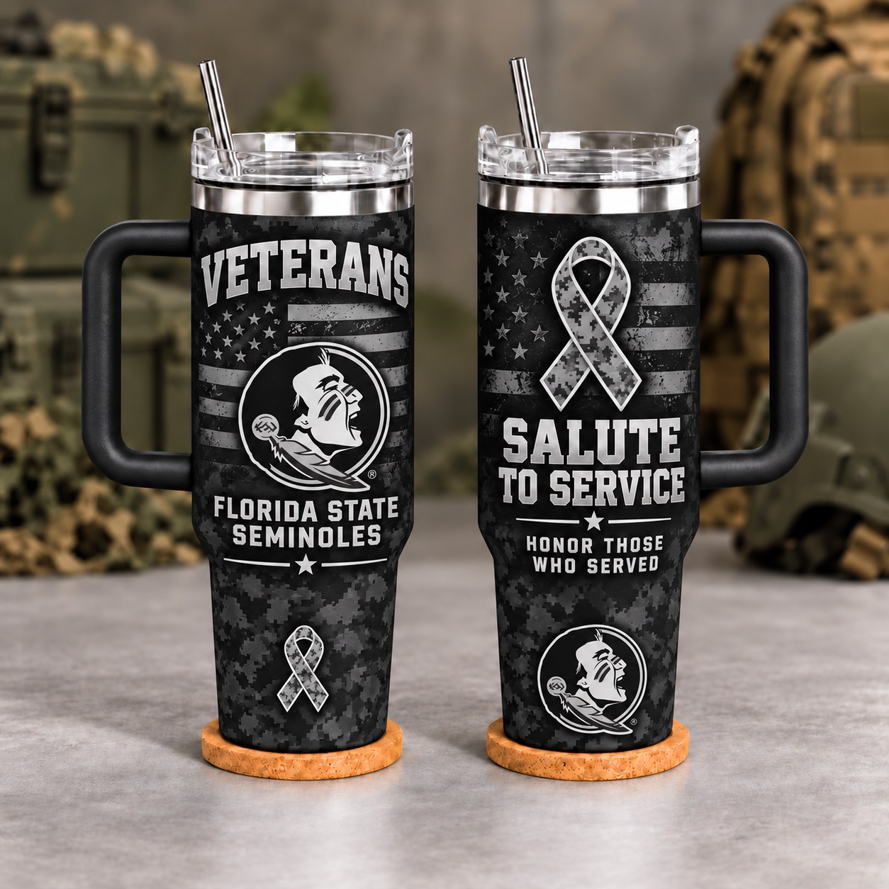 Florida State Seminoles Veterans Salute To Service 40oz Tumbler