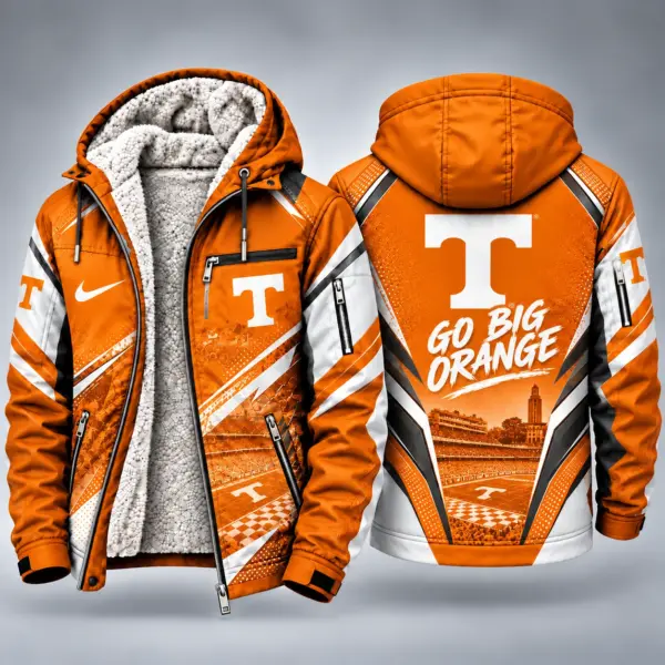 Tennessee Volunteers Men's Christmas Graphic Hooded Winter Coat – Festive Holiday Edition