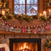 Ohio State Buckeyes Wooden Christmas Garland – Football Team Holiday Hanging Decorations