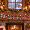 Oklahoma Sooners Wooden Christmas Garland – Football Team Holiday Hanging Decorations