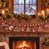 Nebraska Cornhuskers Wooden Christmas Garland – Football Team Holiday Hanging Decorations