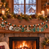 Miami Hurricanes Wooden Christmas Garland – Football Team Holiday Hanging Decorations