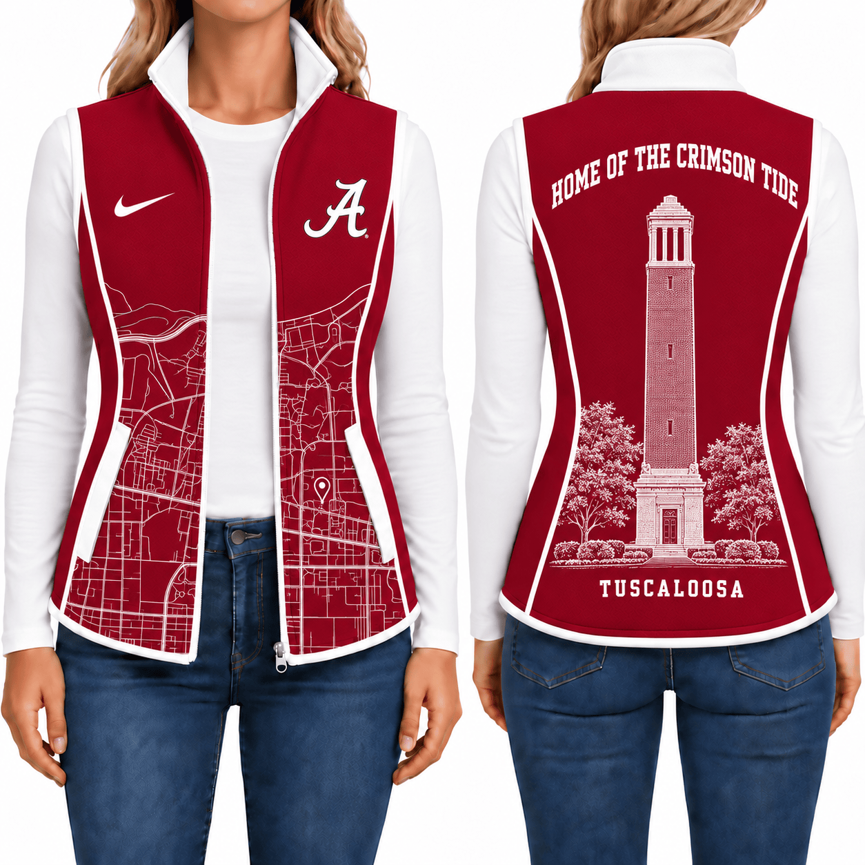 Alabama Crimson Tide Sleevesless Women Fleece Jacket