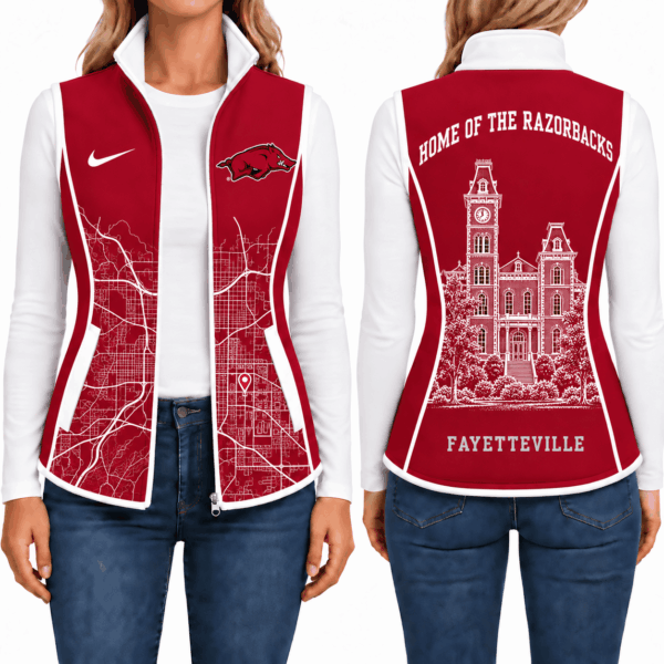 Arkansas Razorbacks Sleevesless Women Fleece Jacket