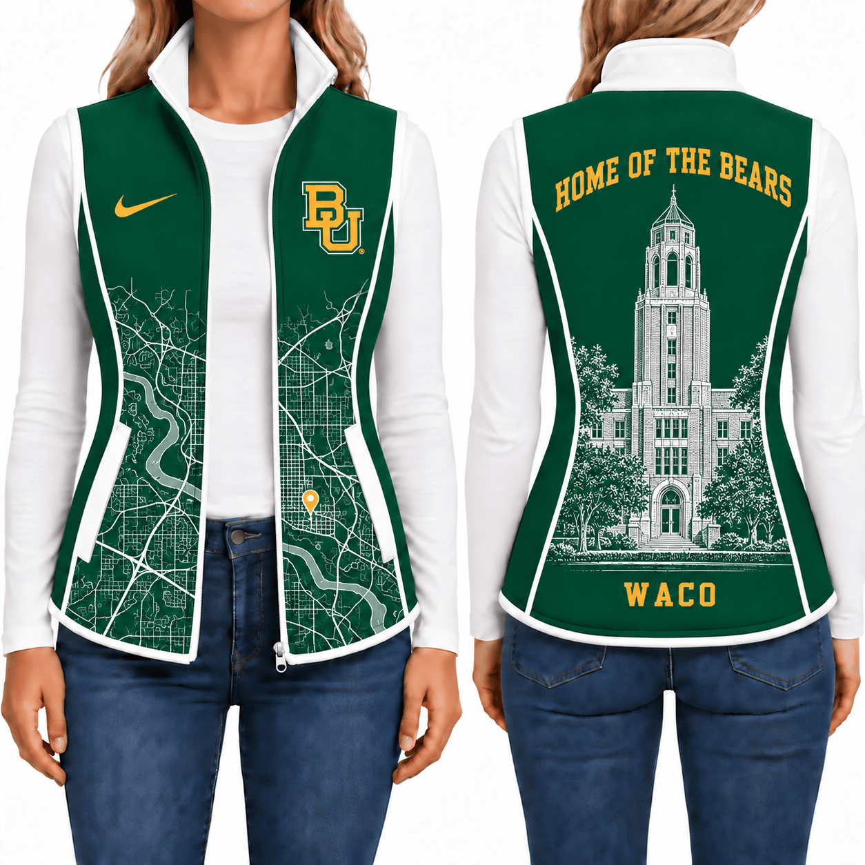 Baylor Bears Sleevesless Women Fleece Jacket
