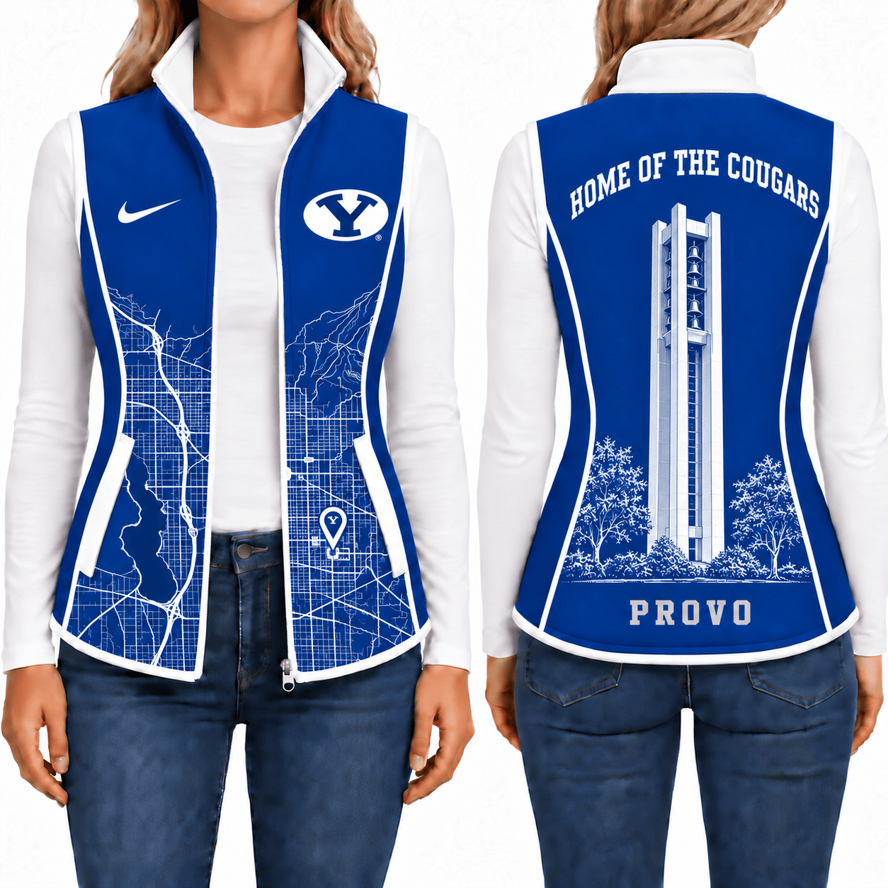 BYU Cougars Sleevesless Women Fleece Jacket