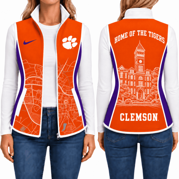 Clemson Tigers Sleevesless Women Fleece Jacket