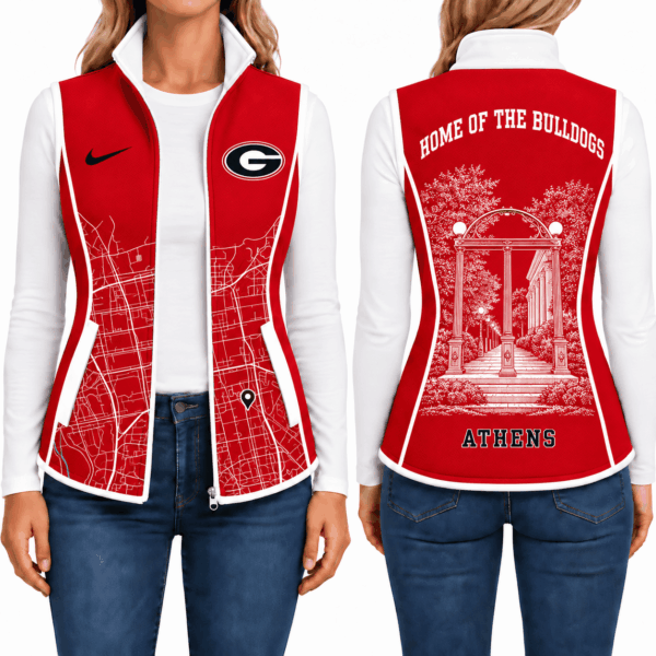 Georgia Bulldogs Sleevesless Women Fleece Jacket