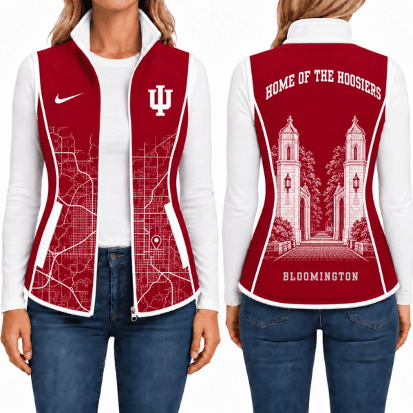 Indiana Hoosiers Sleevesless Women Fleece Jacket