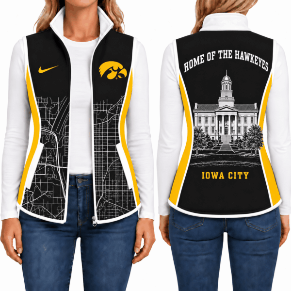 Iowa Hawkeyes Sleevesless Women Fleece Jacket