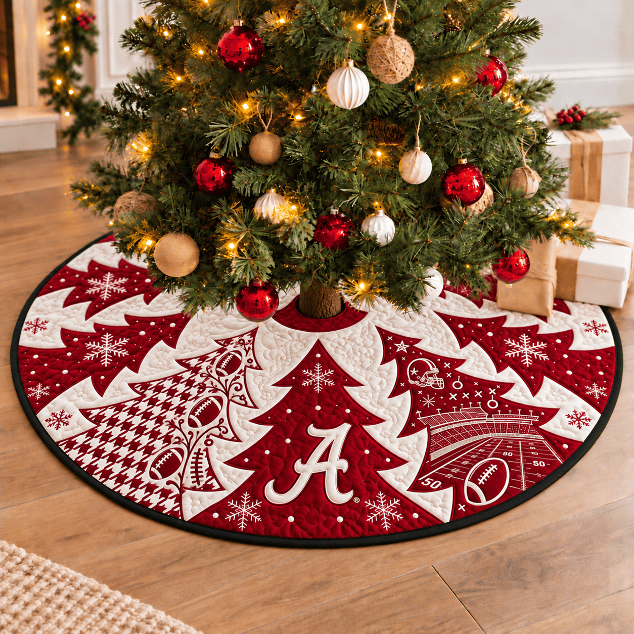 Alabama Crimson Tide Football Fan Quilted Tree Skirt