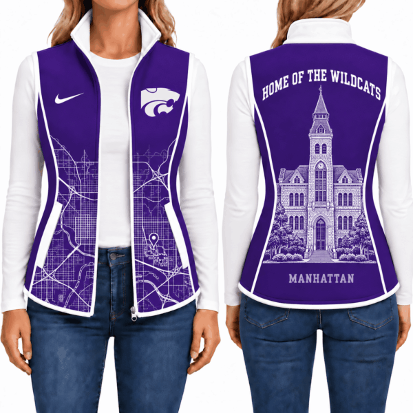 Kansas State Wildcats Sleevesless Women Fleece Jacket