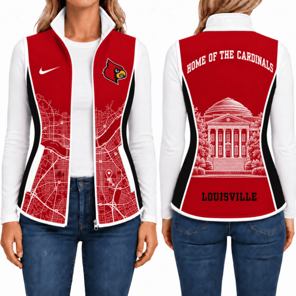 Louisville Cardinals Sleevesless Women Fleece Jacket