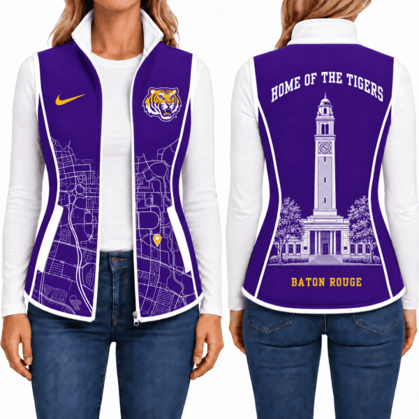 LSU Tigers Sleevesless Women Fleece Jacket