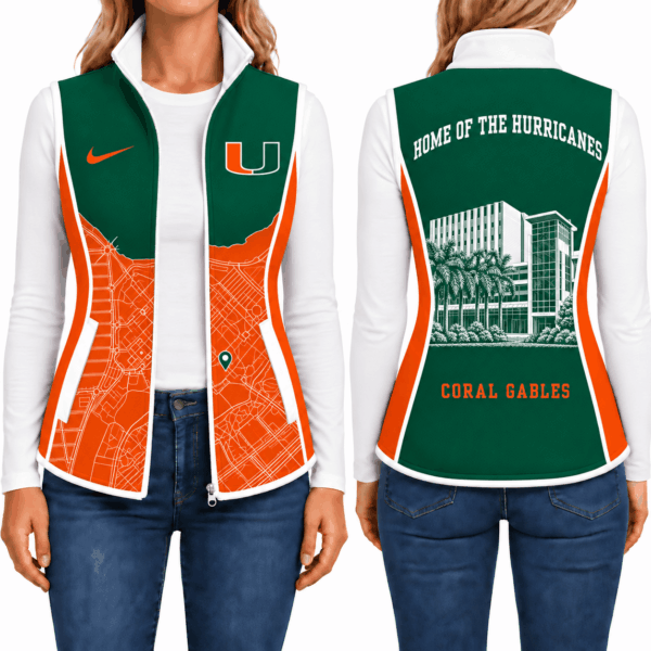 Miami Hurricanes Sleevesless Women Fleece Jacket