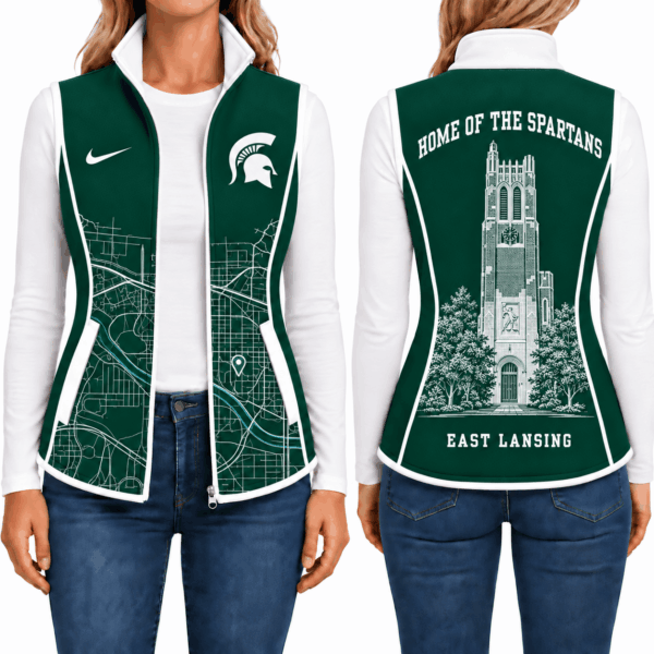 Michigan State Spartans Sleevesless Women Fleece Jacket