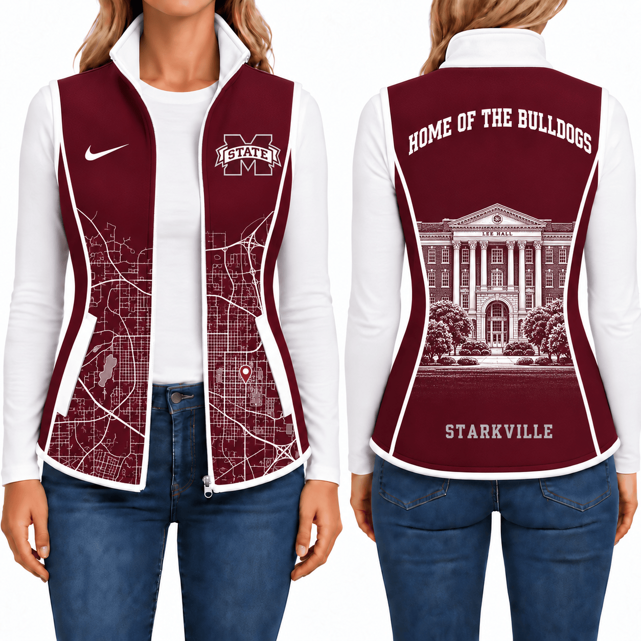 Mississippi State Bulldogs Sleevesless Women Fleece Jacket