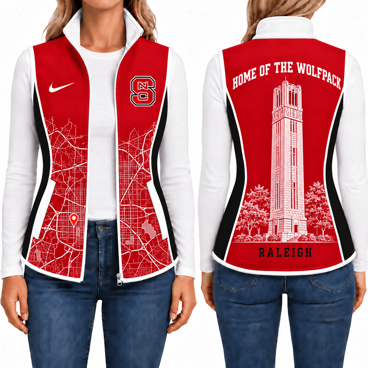 NC State Wolfpack Sleevesless Women Fleece Jacket