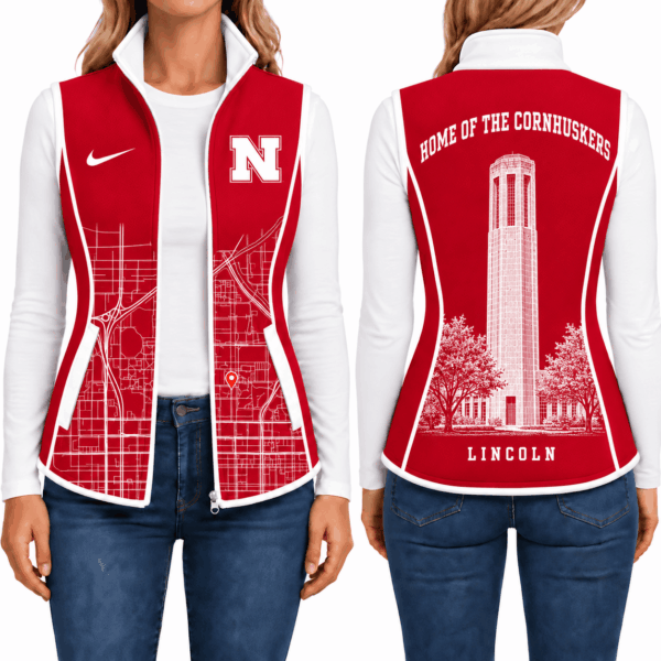 Nebraska Cornhuskers Sleevesless Women Fleece Jacket