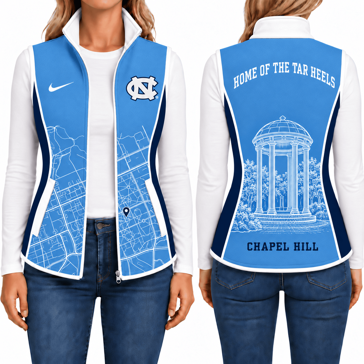 North Carolina Tar Heels Sleevesless Women Fleece Jacket