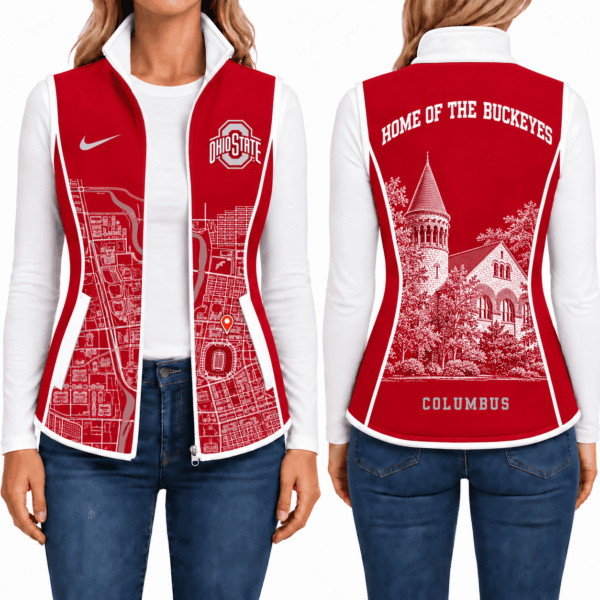 Ohio State Buckeyes Sleevesless Women Fleece Jacket