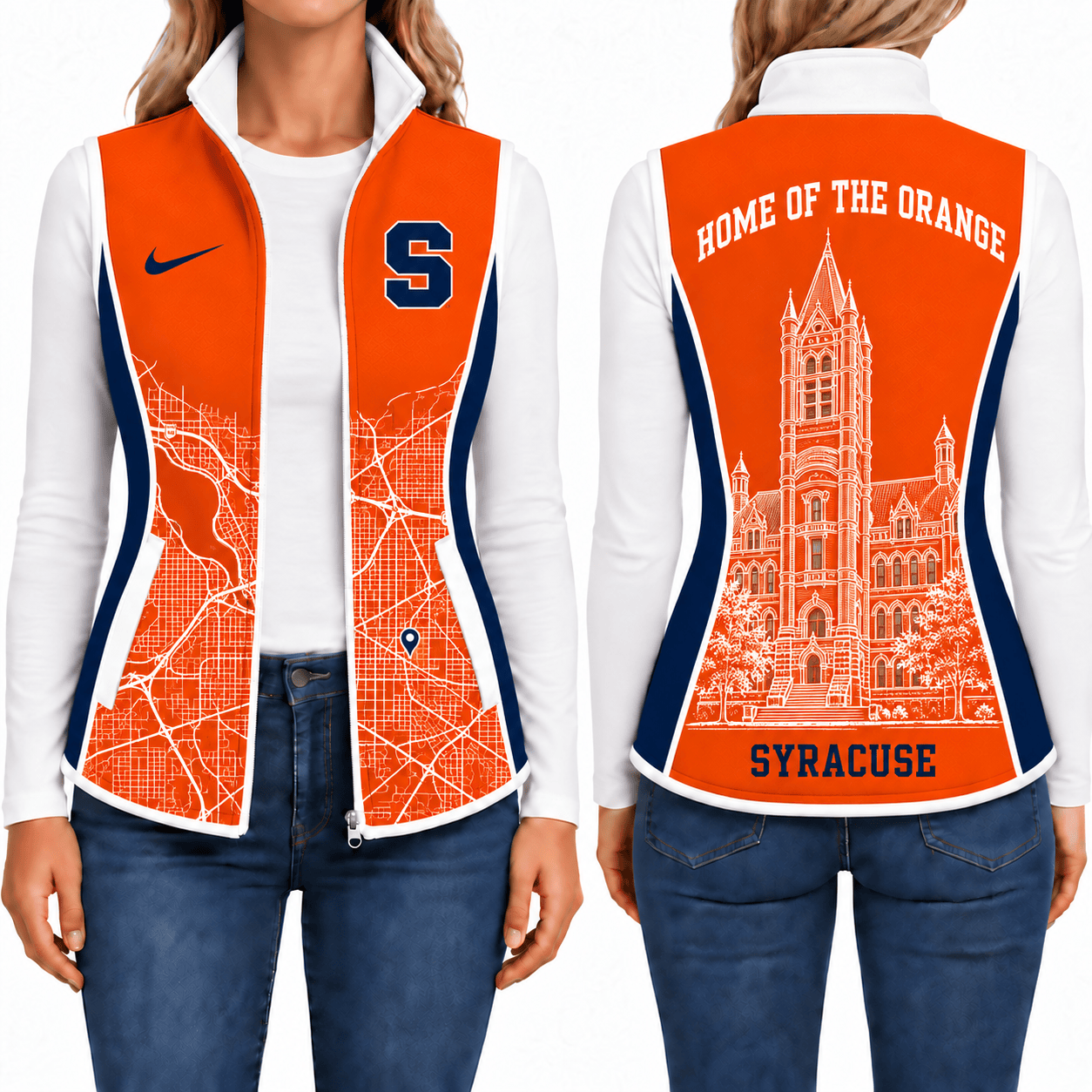 Syracuse Orange Sleevesless Women Fleece Jacket