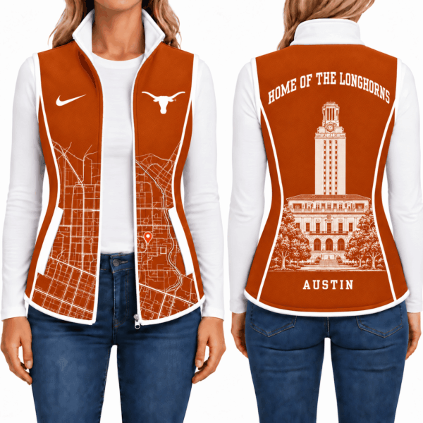 Texas Longhorns Sleevesless Women Fleece Jacket