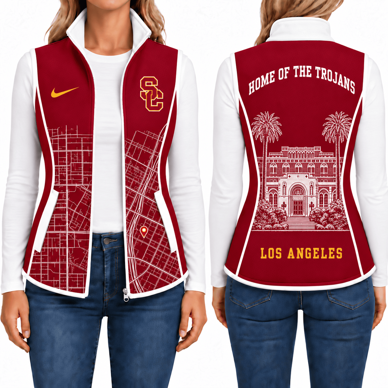 USC Trojans Sleevesless Women Fleece Jacket