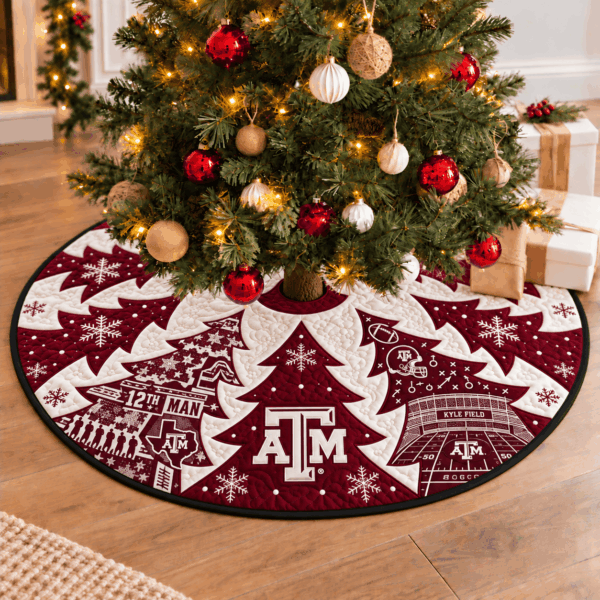 Texas A&M Aggies Football Fan Quilted Tree Skirt