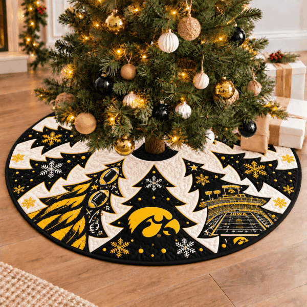 Iowa Hawkeyes Football Fan Quilted Tree Skirt