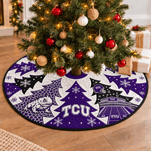 TCU Horned Frogs Football Fan Quilted Tree Skirt
