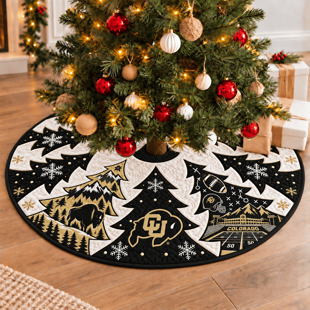 Colorado Buffaloes Football Fan Quilted Tree Skirt