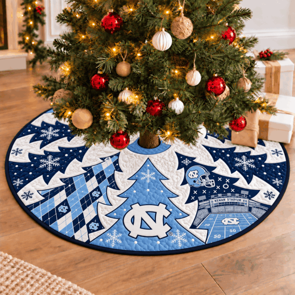 North Carolina Tar Heels Football Fan Quilted Tree Skirt