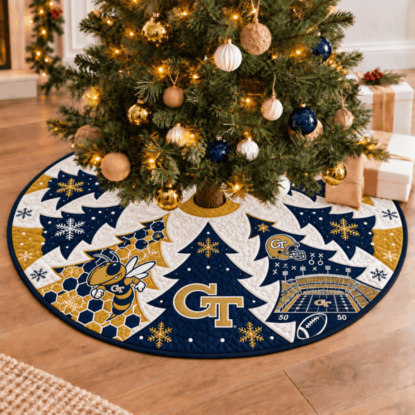Georgia Tech Yellow Jackets Football Fan Quilted Tree Skirt