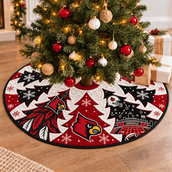 Louisville Cardinals Football Fan Quilted Tree Skirt
