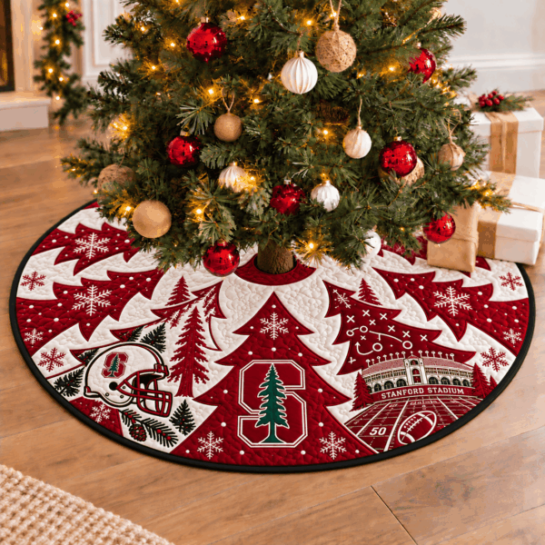 Stanford Cardinal Football Fan Quilted Tree Skirt