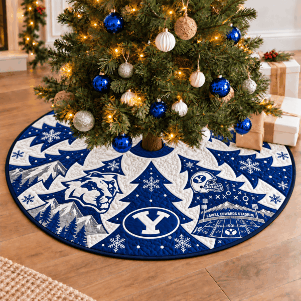 BYU Cougars Football Fan Quilted Tree Skirt