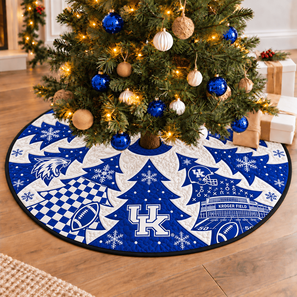 Kentucky Wildcats Football Fan Quilted Tree Skirt