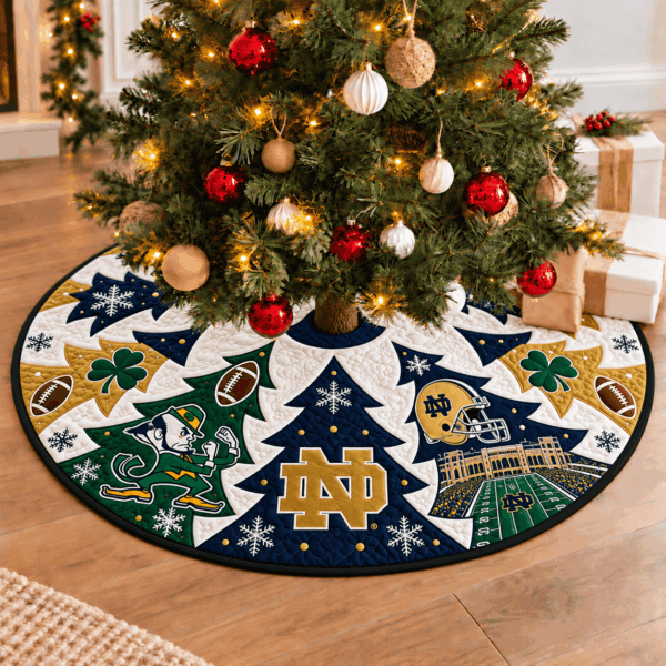 Notre Dame Fighting Irish Football Fan Quilted Tree Skirt