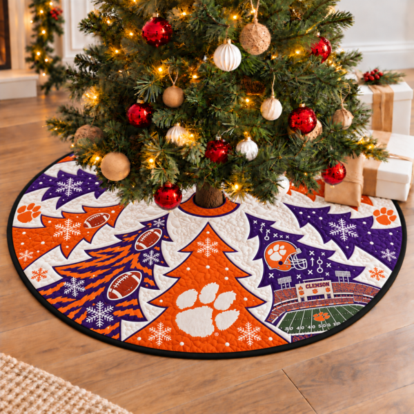 Clemson Tigers Football Fan Quilted Tree Skirt