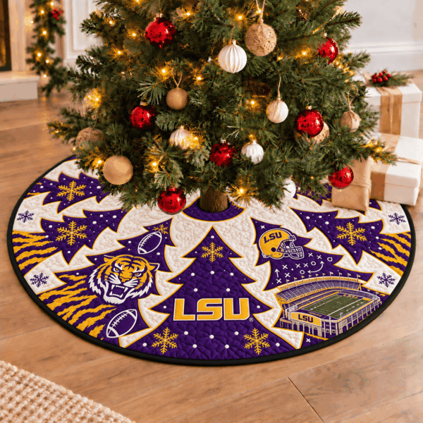 LSU Tigers Football Fan Quilted Tree Skirt