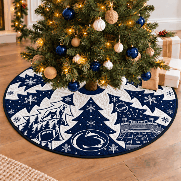 Penn State Nittany Lions Football Fan Quilted Tree Skirt
