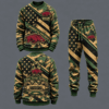 Arkansas Razorbacks Military Camo Waffle Knit Sweatshirt and Jogger Pants Set