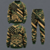 Clemson Tigers Military Camo Waffle Knit Sweatshirt and Jogger Pants Set