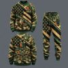 Miami Hurricanes Military Camo Waffle Knit Sweatshirt and Jogger Pants Set