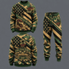 Virginia Tech Hokies Military Camo Waffle Knit Sweatshirt and Jogger Pants Set