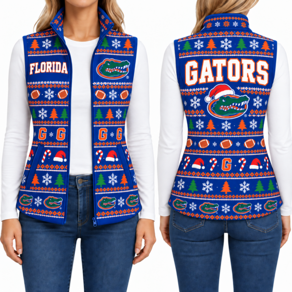 Florida Gators Christmas Women Sleevesless Fleece Jacket