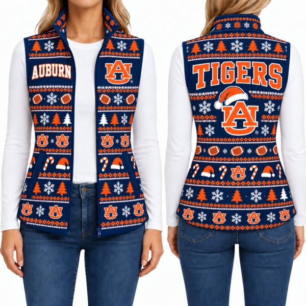 Auburn Tigers Christmas Women Sleevesless Fleece Jacket