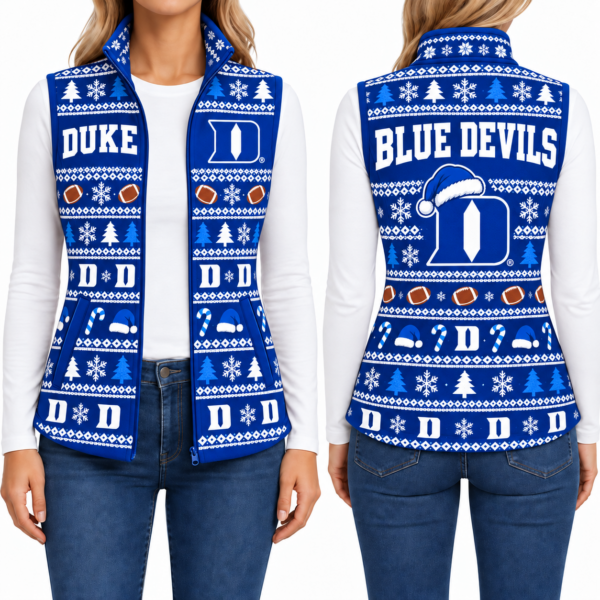 Duke Blue Devils Christmas Women Sleevesless Fleece Jacket