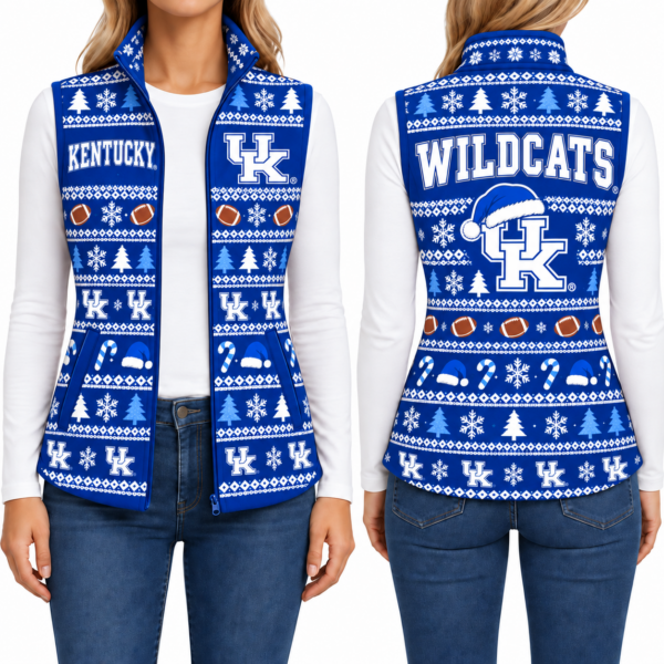 Kentucky Wildcats Christmas Women Sleevesless Fleece Jacket